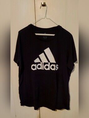 Adidas Black Tee with White Logo